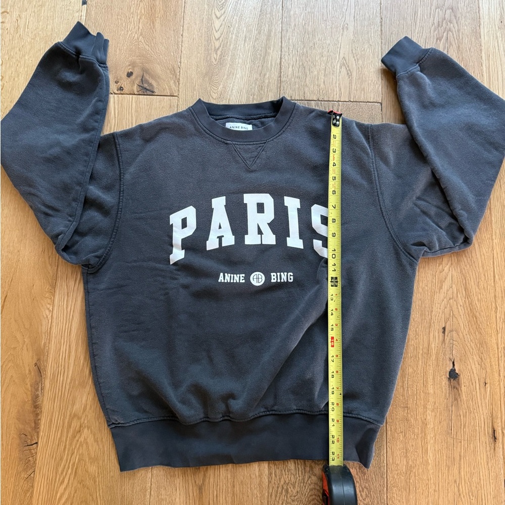 Anine Bing Ramona University Paris Sweatshirt Visit Charcoal Paris Sweatshirt - Picture 2 of 4